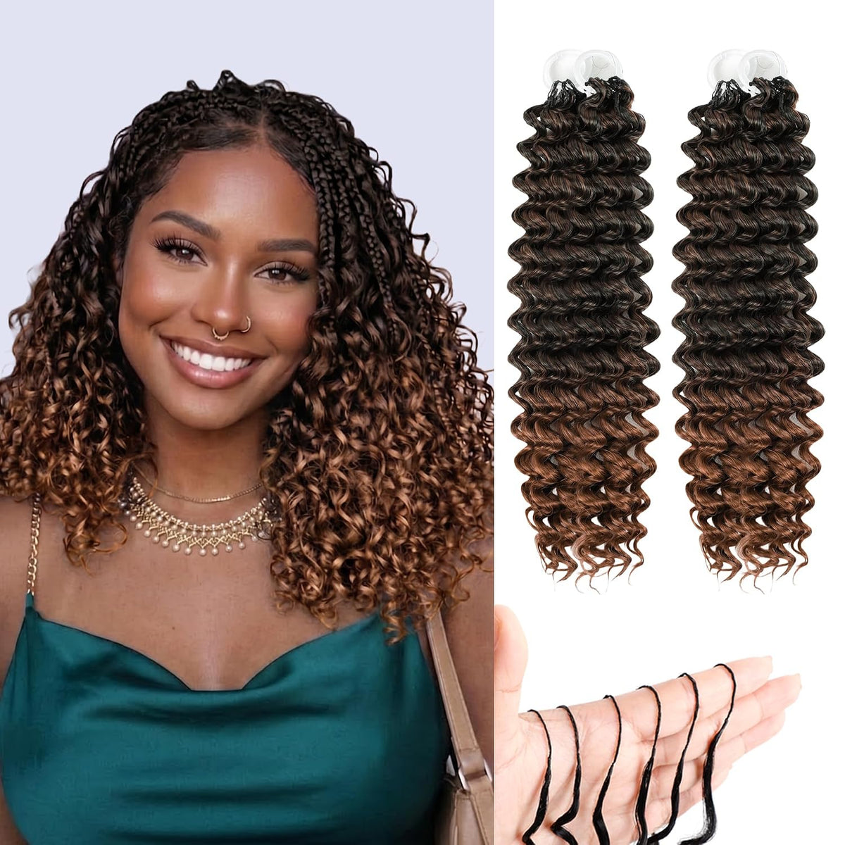 14 Inch Feather Crochet Hair for Black Women Deep Wave Miracle Braids Synthetic Hair