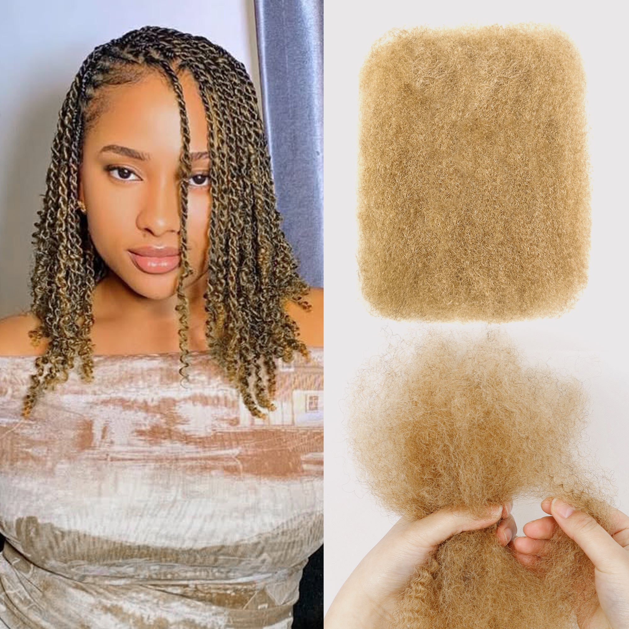 BLL Afro Kinkys Bulk Human Hair For Mini Twist 100% Real Hair Extensions 1 Pack 50G