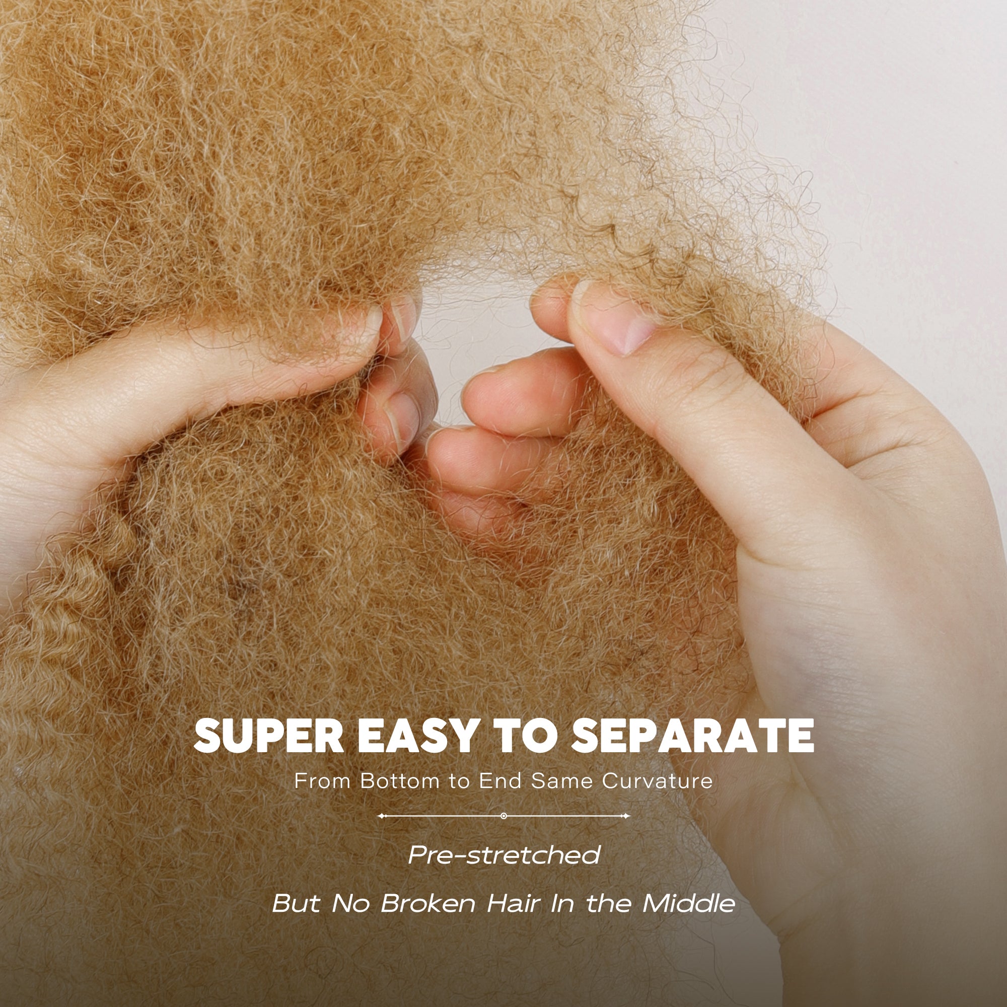 BLL 27 Color Blonde Afro Kinkys Bulk Human Hair-100% Human Hair for Mini Twist Braiding Dreadlock Loc Extensions