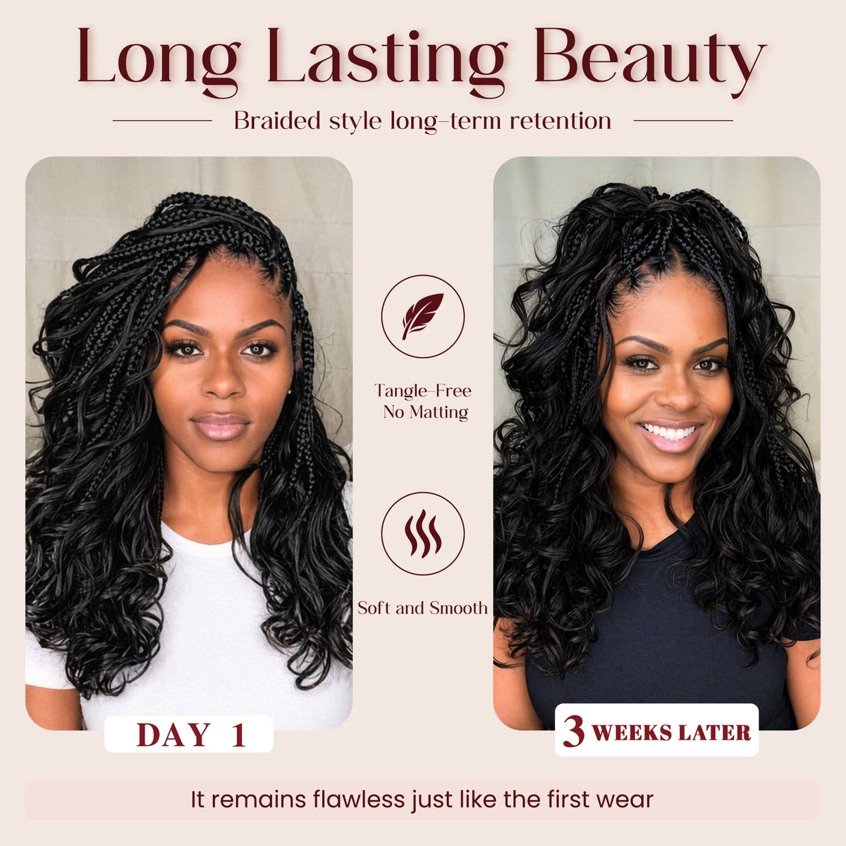 Human Hair Blend French Curl Braiding Hair 12-18 Inch 1B 8 Packs