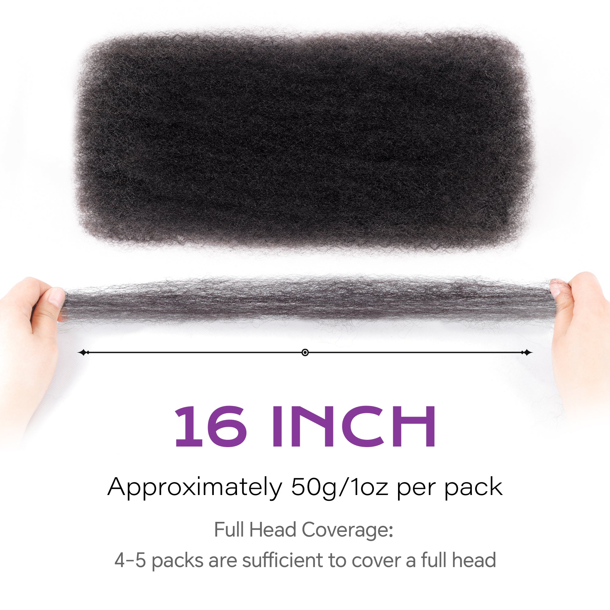 16 Inch BLL Afro Kinkys Bulk Human Hair for Mini Twist Braiding Dreadlock Loc Extensions