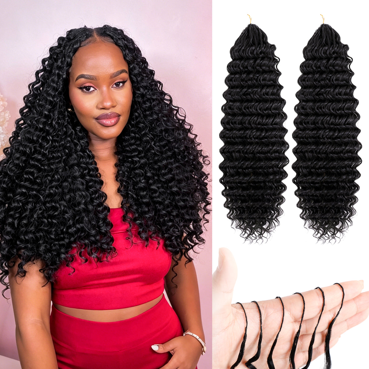 14 Inch Feather Crochet Hair for Black Women Deep Wave Miracle Braids Synthetic Hair