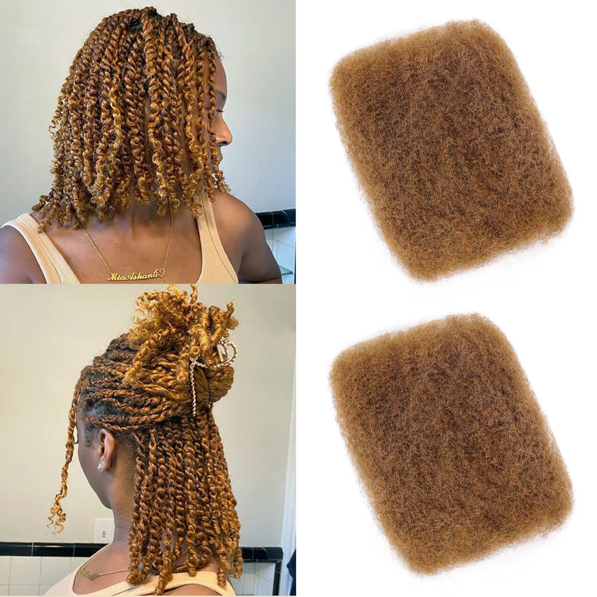 BLL Afro Kinkys Bulk Human Hair For Mini Twist 100% Real Hair Extensions 1 Pack 50G