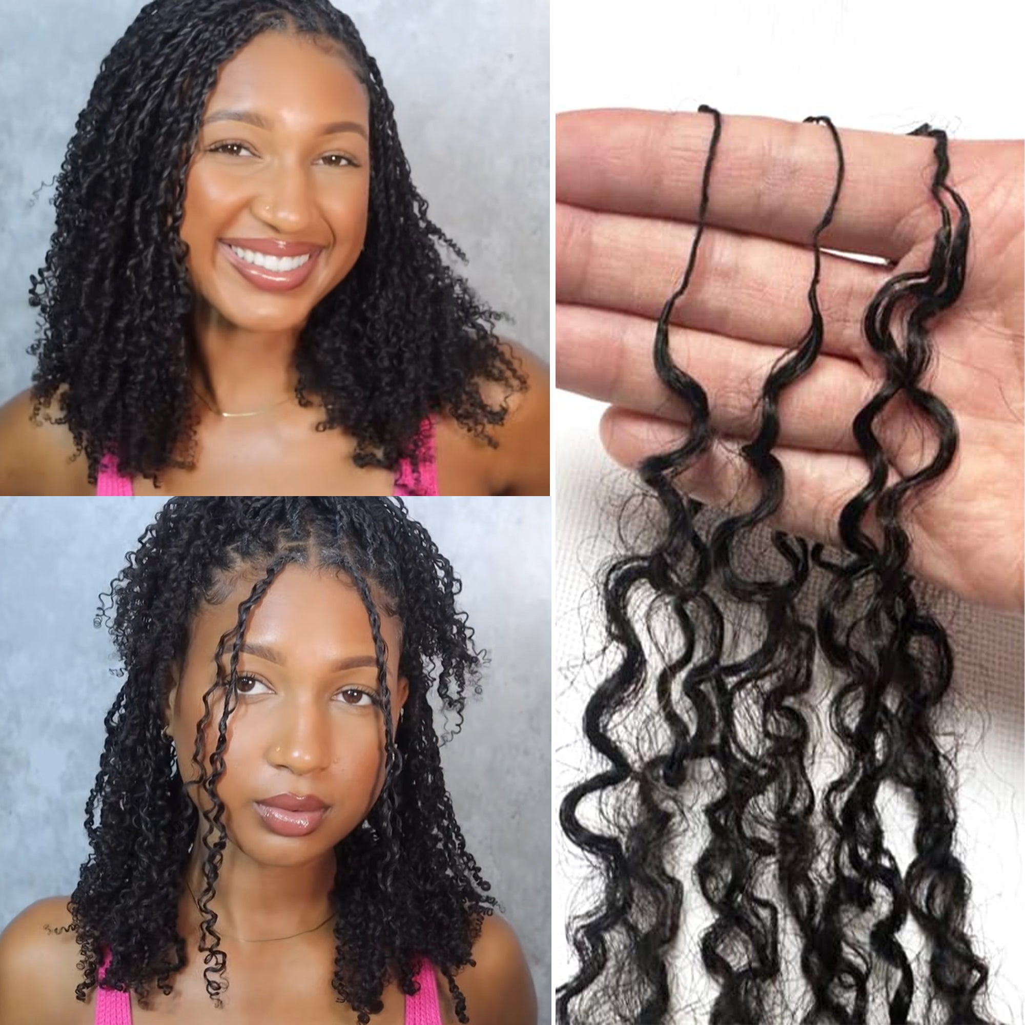 Multi-Textured Afro Kinky Curly Feather Crochet Human Hair Extensions