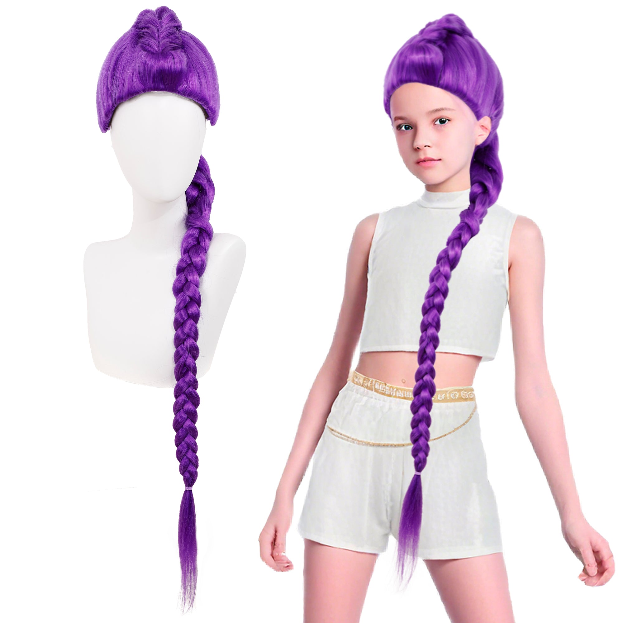 Rumi Purple Long Braids Cosplay Hair Wig 120cm