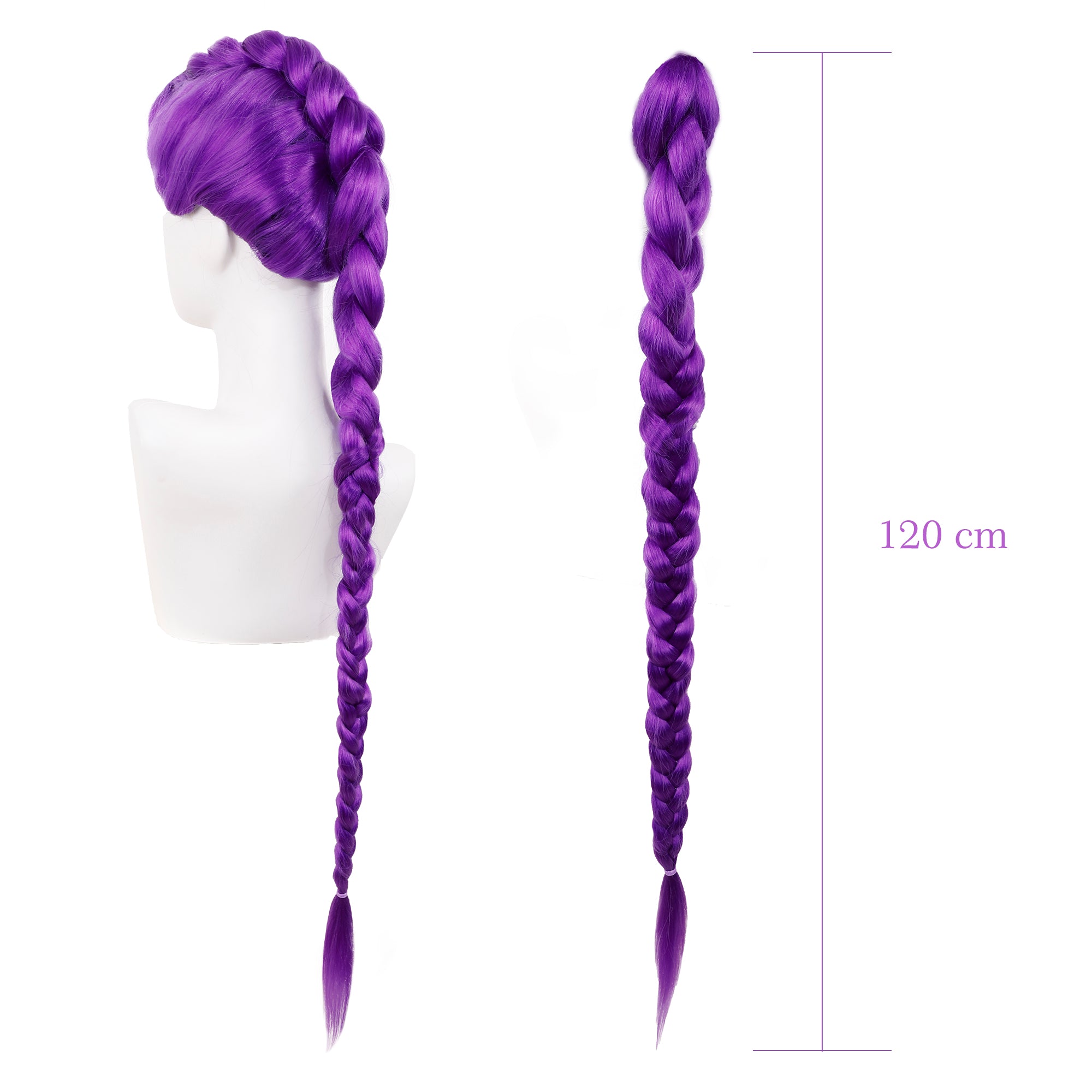 Rumi Purple Long Braids Cosplay Hair Wig 120cm