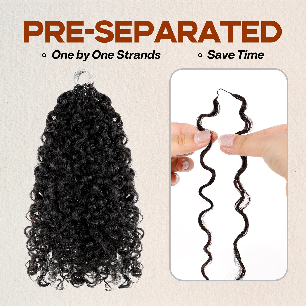 BLL Multi-Textured Afro Kinky Curly Feather Crochet Human Hair Extensions