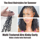 Multi-Textured Afro Kinky Curly Feather Crochet Human Hair Extensions
