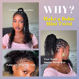 BLL Multi-Textured Afro Kinky Curly Feather Crochet Human Hair Extensions