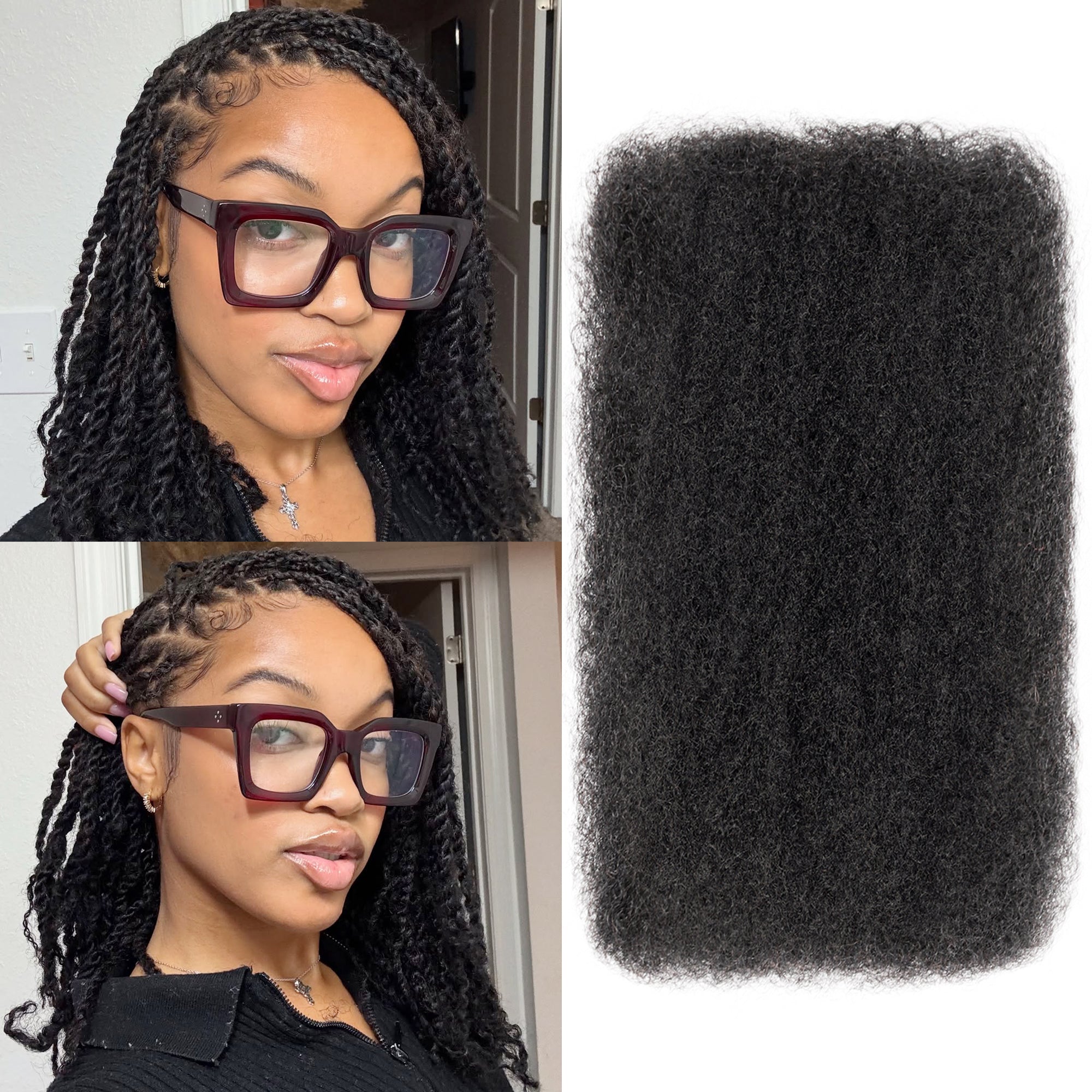 BLL Afro Kinkys Bulk Human Hair For Mini Twist 100% Real Hair Extensions 1 Pack 50G