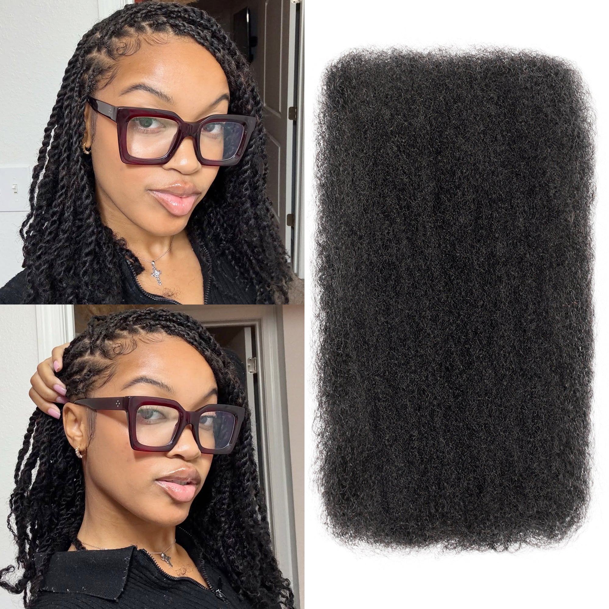 16 Inch BLL Afro Kinkys Bulk Human Hair for Mini Twist Braiding Dreadl