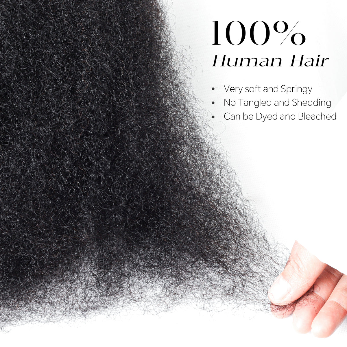16 Inch BLL Afro Kinkys Bulk Human Hair for Mini Twist Braiding Dreadlock Loc Extensions