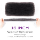 16 Inch BLL Afro Kinkys Bulk Human Hair for Mini Twist Braiding Dreadlock Loc Extensions