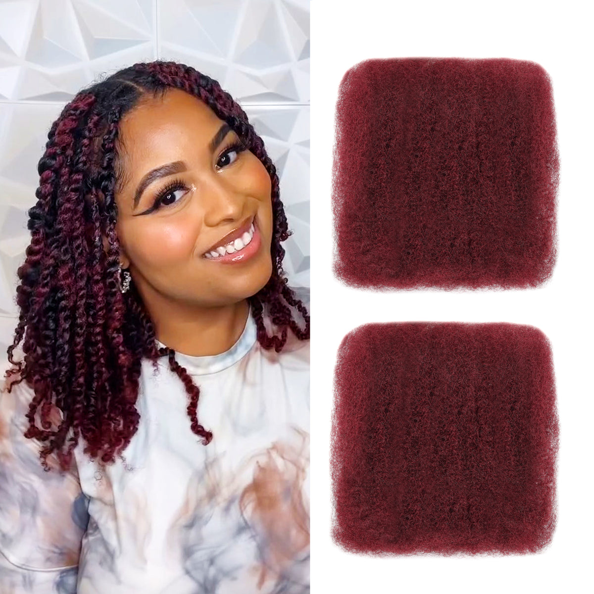 BLL Afro Kinkys Bulk Human Hair For Mini Twist 100% Real Hair Extensions 1 Pack 50G