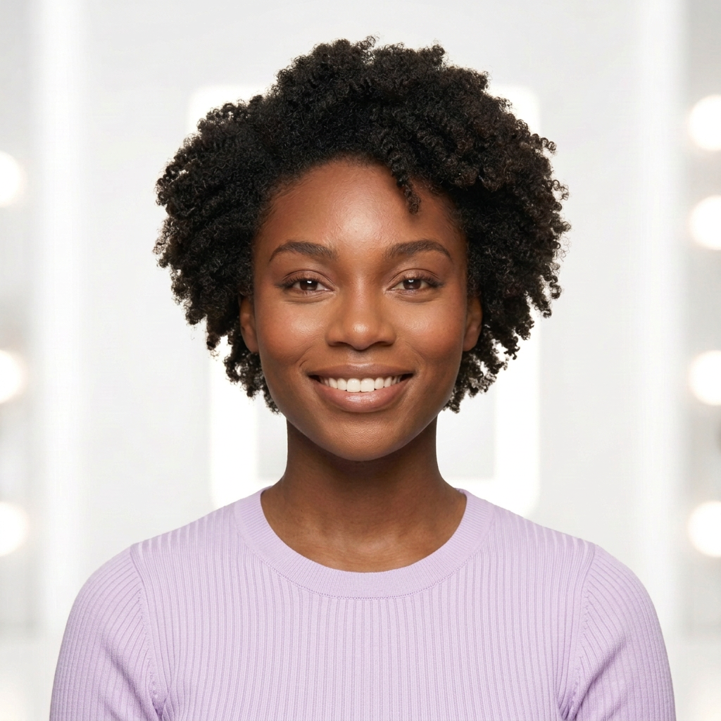 Before Model in Lavender Top