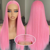 BLL Wear and Go Glueless Wigs, Pre Plucked Pre Cut Lace 6x4.5 Lace Front Wig for Beginners 26inch Natural Black Straight Glueless Synthetic Wig for Black Women