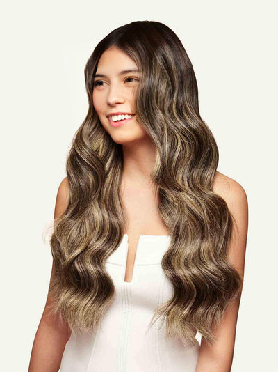 Bll seamless clip in extension Mocha Brown Highlights#color_ mocha-brown-highlights