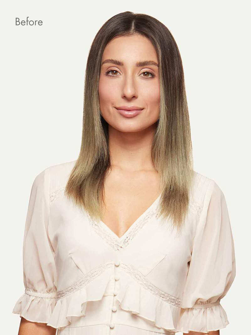 Bll seamless clip in extension Ash Brown Highlights#color_ ash-brown-highlights