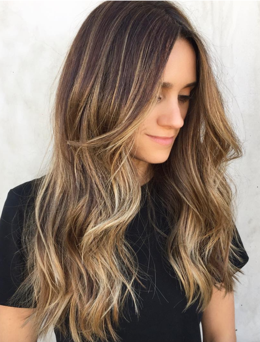 Bll classic clip in extension Ash Brown Balayage#color_ash-brown-balayage