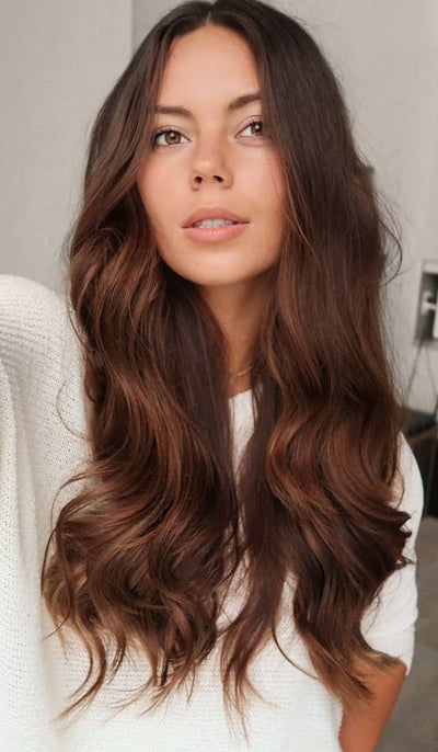 Bll classic clip in extension Chocolate Brown Balayage#color_chocolate-brown-balayage
