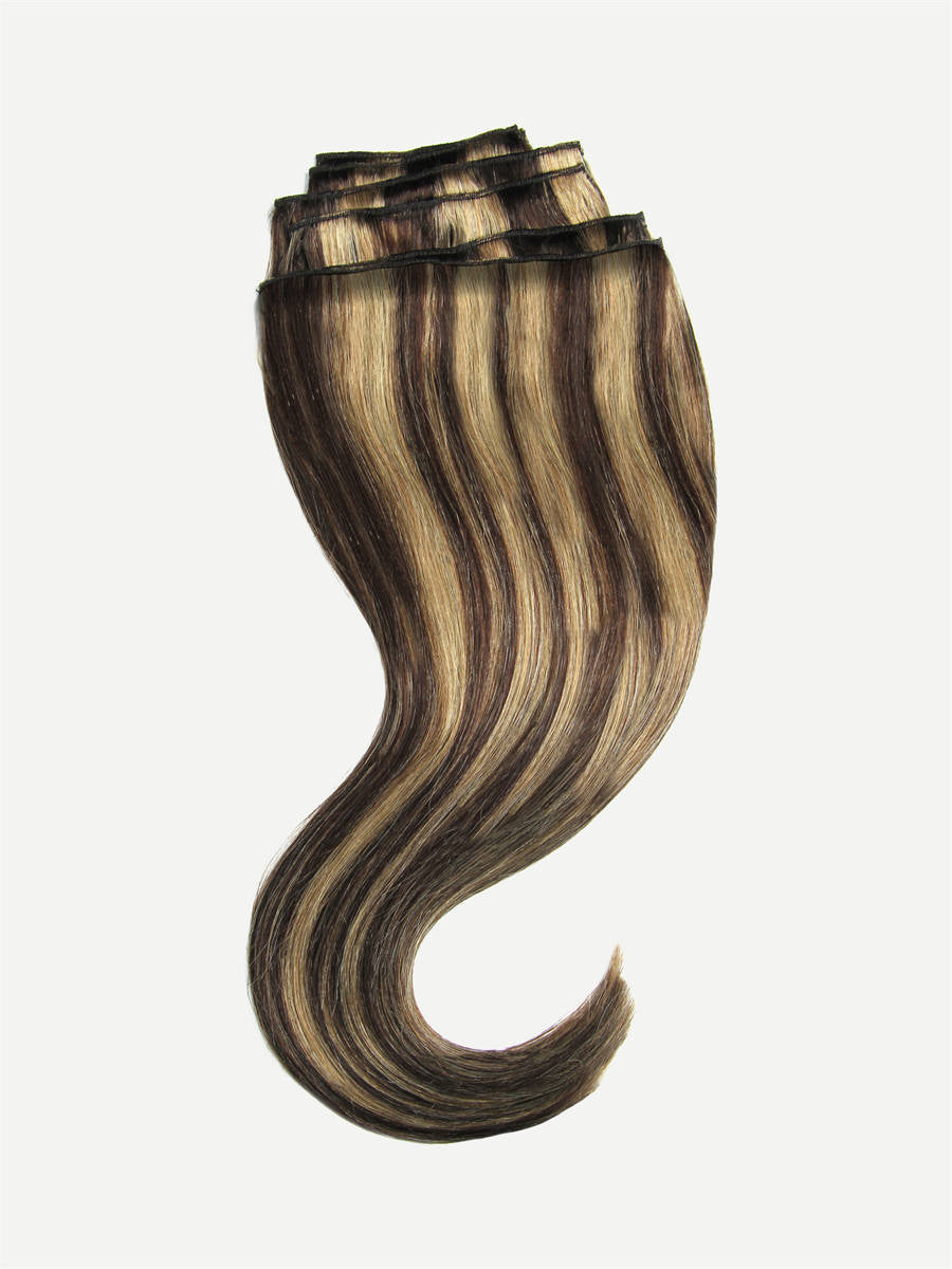 Bll classic clip in extension Dark Brown Highlights#color_dark-brown-highlights